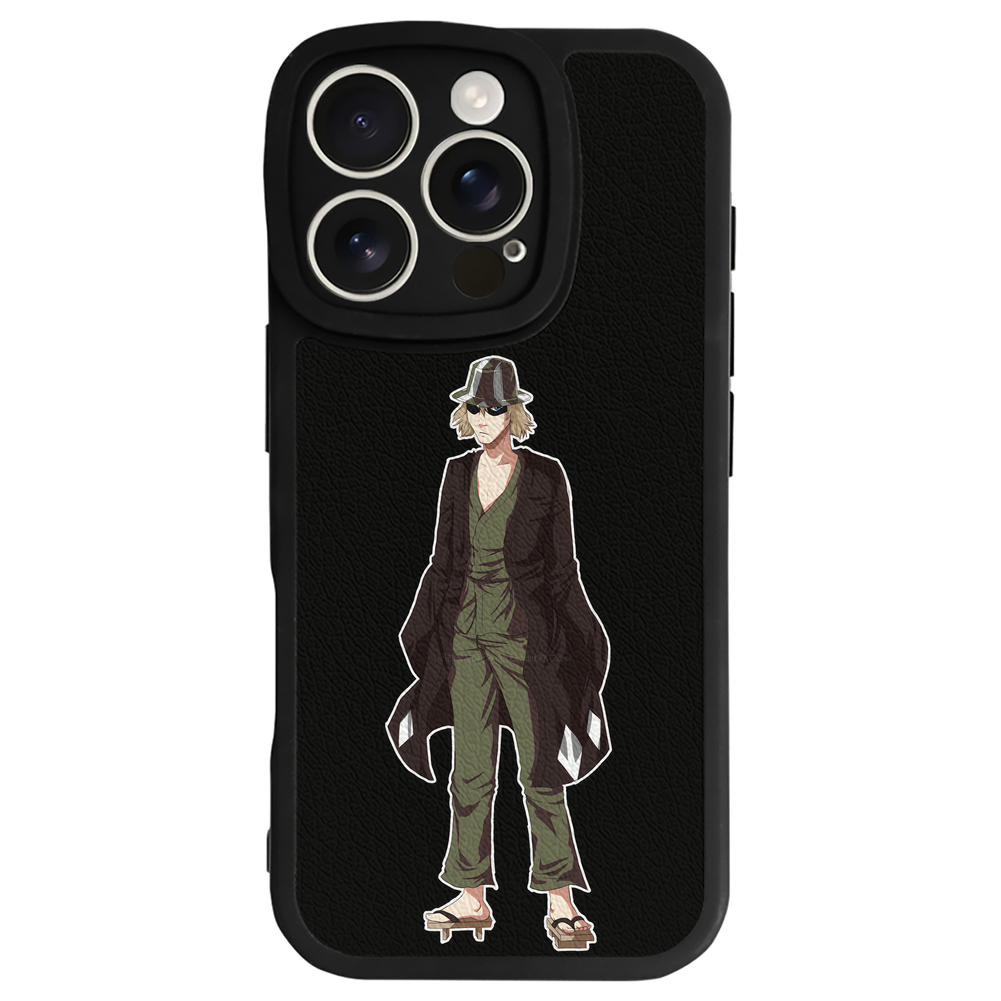 （画像用） "ブリーチ 浦原 喜助（うらはら きすけ） BLEACH Urahara Kisuke " 【iPhone 16シリーズ対応】シリコンスマホケース（レザー調） 材質：シリコン